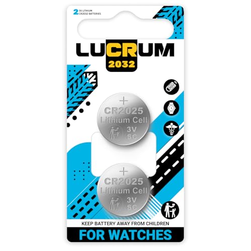 Lucrum 2-Pack Watch Battery for Casio G Shock Replacement - CR2025 Watch Batteries Compatible with G-Shock DW-5900, DW-D5500, G-001, G-2900, G-7100, G-7500, G-7700, G-7800, G-7900, G-9000 - CR 2025