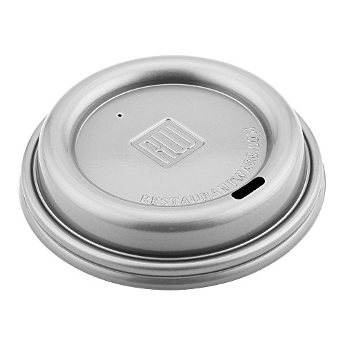 LIDS ONLY: 500-CT Disposable Pewter Gray Lid for Coffee and Tea Cups - Fits 8, 12, 16, 20-OZ Cups: Perfect for Coffee Shops, Juice Shops, and Takeout - Recyclable Plastic Cup Lid - Restaurantware