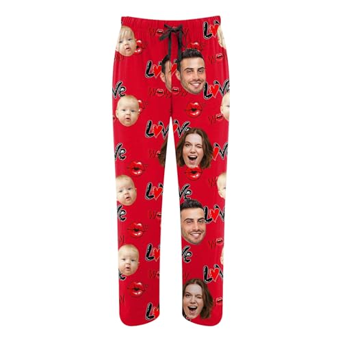 Personalized Pajama Pants for Men Women Flannel Pajamas with Pets Face Plaid Pj Bottoms Custom Pajamas with Photo4