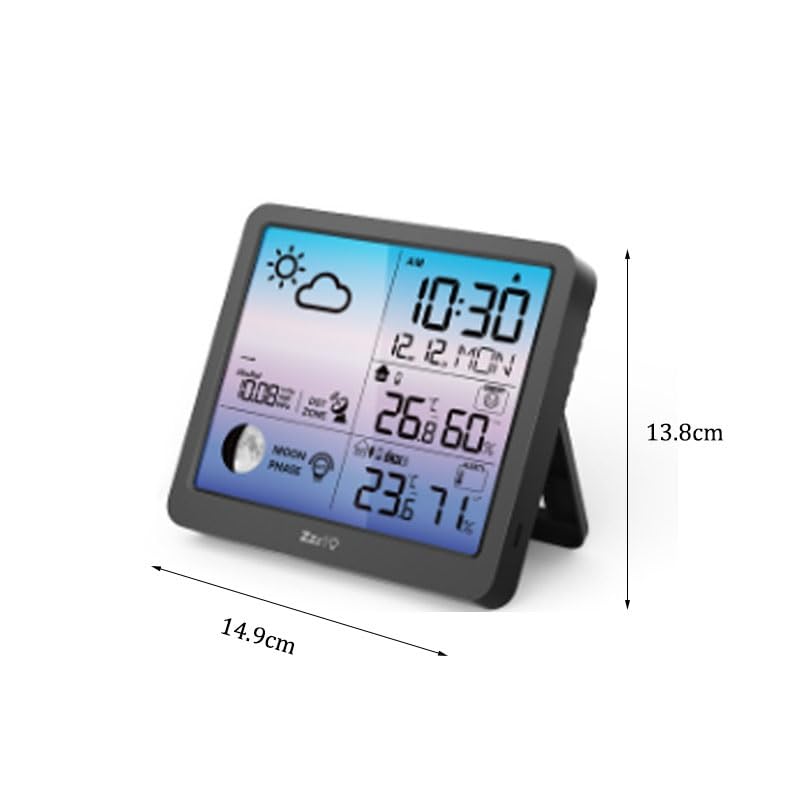 ABS Electronics LED Color Screen Weather Forecast Clock Multifunctional