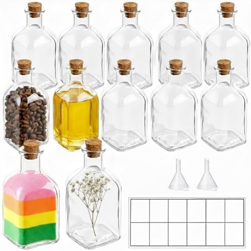 TBWIND 12 Pack 8oz Glass Potion Bottles with Cork, Small
