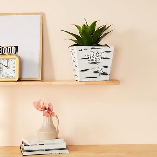 Amazon Brand - Solimo Metal Planter | Sturdy (Farmhouse Design | White Distressed) (B0CZLM4Z22) Amazon Price History, Amazon Price Tracker