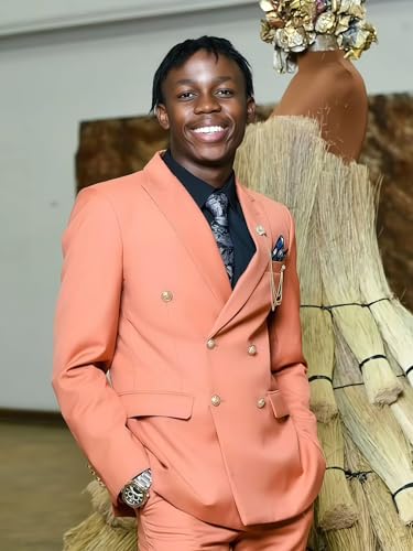 Men Suits Slim Fit 2 Piece Double Breasted Blazer Pants Sets Formal Wedding Prom Homecoming Tuxedos2