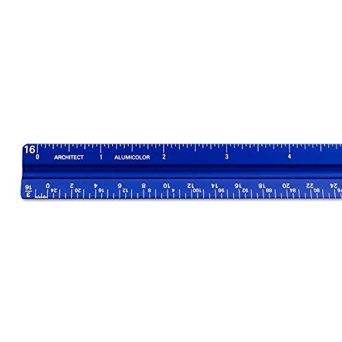 Image of Alumicolor Aluminum Architect Solid Drafting Scale, 12IN, Blue