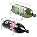 mDesign Large Stackable Kitchen Bin Storage Organizer Rack for Pop/Soda Bottles for Refrigerator, Pantry, Countertops and Cabinets - Holds 2-Liter Bottles - 2 Pack - Clear