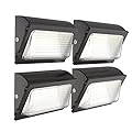 HYPERLITE LED Wall Pack Light 120W 15,600LM Commercial and Industrial Outdoor LED Wall Lights for Parking Lots House Warehouses 4 Pack UL Listed