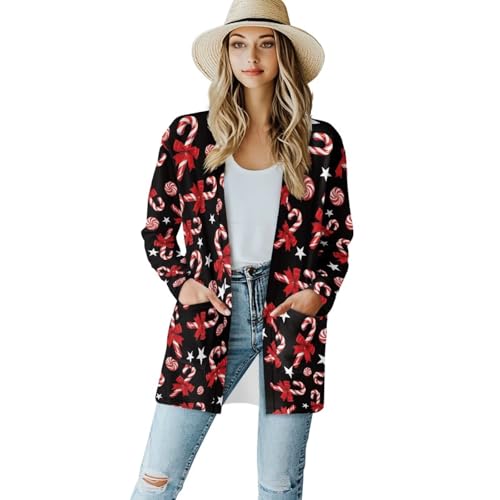 Image of Women's Lightweight Cardigans with Pockets Trendy Long Sleeve Open Front Cardigan Casual Tops Jackets Fall Oufits S-2XL