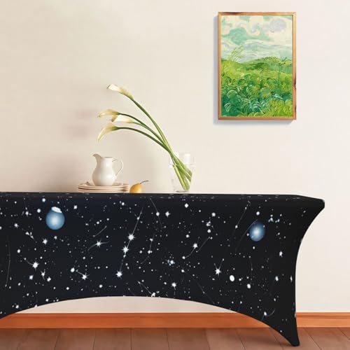 Nappe de table rectangulaire imperméable et infroissable en élasthanne robuste