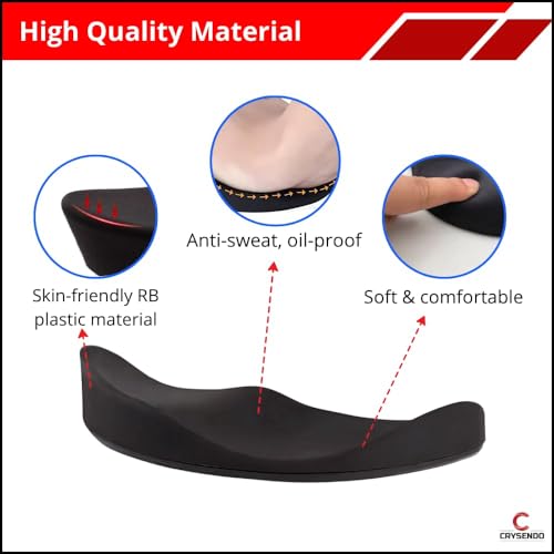 Image of Crysendo Ergonomic Right Hand Wrist Pad For Mouse & Keyboard| Skin-Friendly Smooth Movement Palm Support For Home /Office /Gaming| RSI & Carpal Tunnel Syndrome Wrist Pain Relieving Mouse Hand Rest-Black