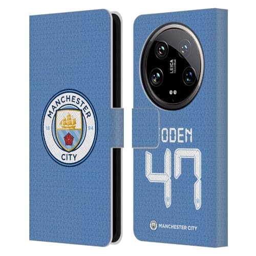Head Case Designs Officially Licensed Manchester City Man City FC Phil Foden 2021/22 Players Home Kit Group 1 Leather Book Wallet Case Cover Compatible with Xiaomi 14 Ultra