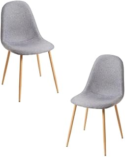 Regalos Miguel - Packs Sillas Comedor - Pack 2 Sillas Teok Tela - Gris Claro