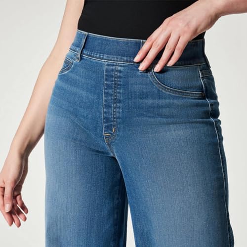 Womens Straight Bootcut Jeans Relax Fit Baggy Wide Leg Denim Pant Mid Waist Stretchy Flowy Trousers Casual Wash Jeans3