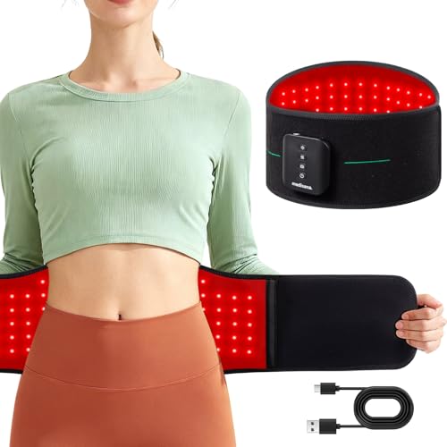 Image of Medisana 3-in-1 Red Light Massager Belt, Heating Pad for Lower Back, Cordless Wearable Near Infrared & Red Light Therapy Belt Back Wrap with Adjustable Heat and Vibration for Lower Back Pain Relief