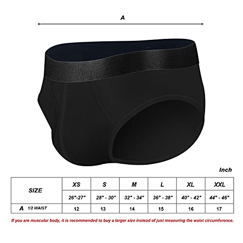 Conkend Men's Underwear Briefs Bamboo Rayon Briefs For Men Soft Breathable Comfy U Pouch Brief 6 Pack Black L #TOP6