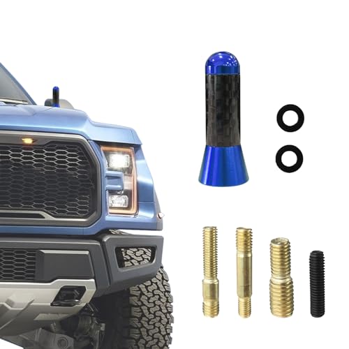 HAOBO Car Short Antenna, Carbon Fiber Car Audio & Video Antennas for AM/FM Reception, Universal Replacement Car Antenna with 4 Adapters, 2 Rubber Rings, Automotive Exterior Accessories for Most Car