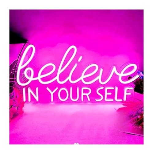 Decoración Lámparas Letrero De Neón Believe In Yourself Decoración De Pared Multiusos, Con Alimentación Por USB, Para Oficina, Bar, Club, Hogar, Boda, Fiesta, Habitación,42cmх20cm(UN)