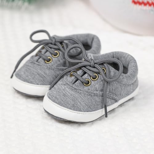 Image of Infant Baby Boys Girls Canvas Sneaker Toddler Slip On Anti Skid Newborn First Walkers Candy Shoes for 0-18 Months
