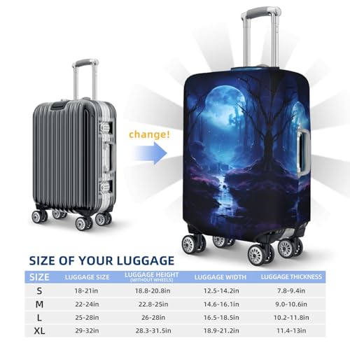 Travel Luggage Cover - Serene Tree Moon Valley Washable Suitcase Covers Protector Fits 18-32 Inch Luggage4