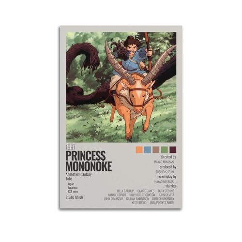 Póster de Princesa Mononoke, decoración de habitaciones, póster estético, póster artístico para dormitorio, sala de estar, paredes, 30 x 45 cm, estilo sin marco