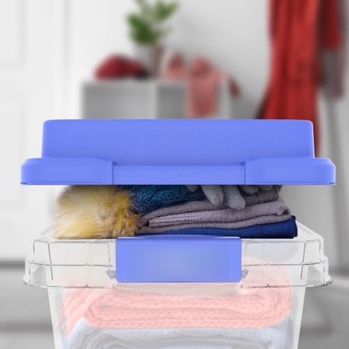 XKIOLED Clear Latching Storage Bin With Secure Lid, Stackable Organizer With Double-Rimmed Base And Raised Lid, Storage Container For Crafts, DIY Projects And Household Items(32qt) - Image 4