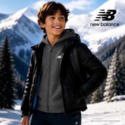 Image of New Balance Boys Zip Up Warm Fleece Hoodie Sweatshirt, Activewear 8-20
