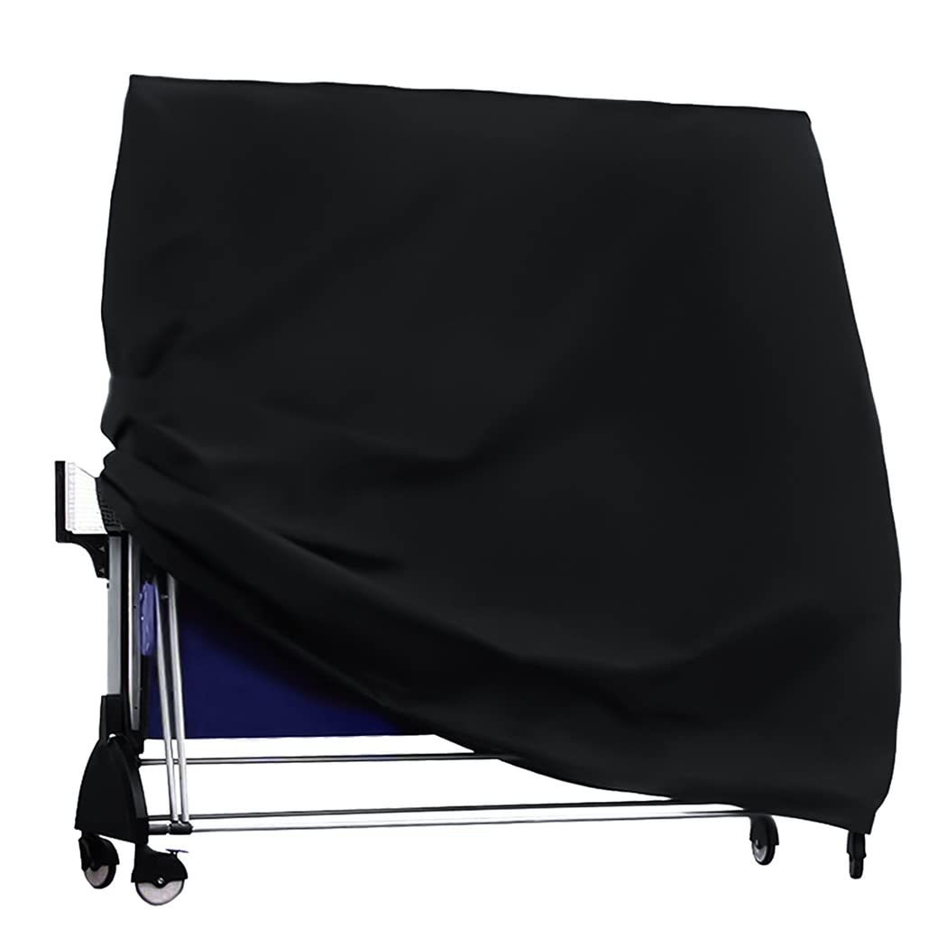 Copertura per tavolo da ping pong, copertura per tavolo da ping pong, impermeabile, antivento, resistente ai raggi UV, colore nero, 185 x 165 x 70 cm