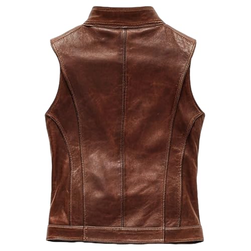 IZAC & DAUD Men's Motorcycle Biker Riding Leather Vest - Classic Vintage Style Button-Up Leather Vest For Mens2