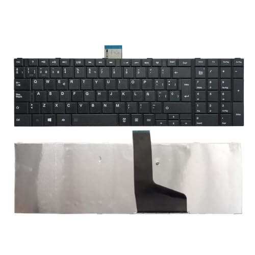 AKGIFT Teclado de Computadora Portátil Compatible para Toshiba Satellite C850 C855D C850D C855 C870 C870D C875 C875D L875 L875D Español Negro