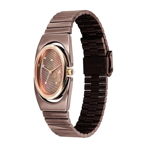 Image of Fastrack UFO Quartz Brown Shaped Dial Girls Watch | Brown Colour Band | Watches for Girls Analog - 6318KM02