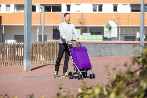 Chariot de courses 4 roues pliable Carlett, solution dos sensible et grand volume - 6