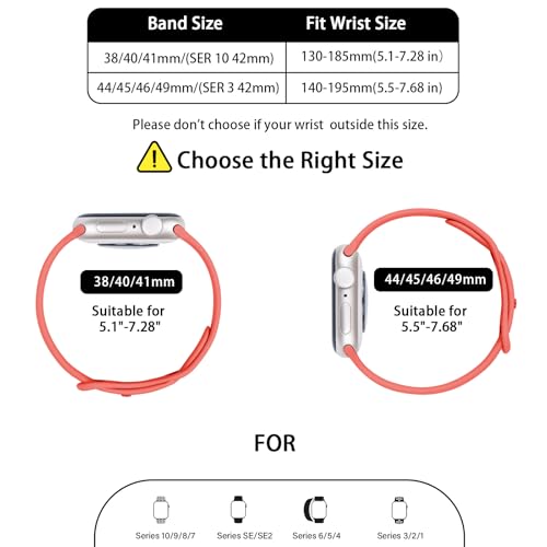 Image of Thin Silicone Band Compatible with Apple Watch 41mm 38mm 40mm 46mm 45mm 42mm 44mm, Slim Narrow Replacement Sport Strap Wristband for iWatch Series 11 10 9 8 7 6 5 4 SE Ultra 3 2 1 Women Men
