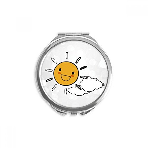Miroir de poche météo soleil nuage miroir rond portable maquillage multicolore 2,6 pouces