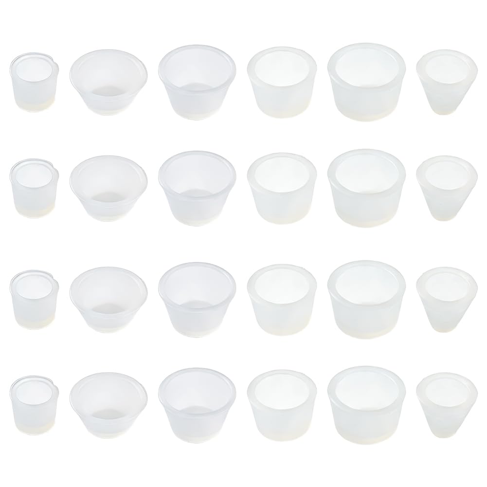 Protections en silicone pour pieds de sac à main transparentes en lot de 24 pièces de 6 tailles