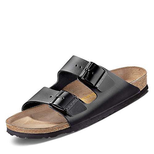 Birkenstock Arizona Soft Footbed Unisex Suede Sandal, Black Birko-Flor, 9-9.5 Women/7-7.5 Men
