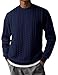 JMIERR Mens Fall Sweaters Fashion Sweatshirts Long Sleeve Lightweight Shirt Texture Crewneck Pullover Clothes, XL, Navy Blue