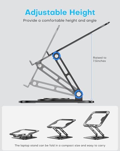 LOXP Adjustable Laptop Stand, Computer Stand with 360 Rotating Base - 3