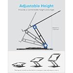 LOXP Adjustable Laptop Stand, Computer Stand with 360 Rotating Base, Ergonomic Laptop Riser Mount for Desk Foldable Protable Computer Desk Fits with MacBook Pro Air (10-16") - Black - Image 4