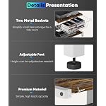 Media Stand with Two Detachable Baskets, 4-Tier AV Media Stand Corner Shelf for DVD Players/Cable Boxes/Games Consoles, Audio Storage Rack for Living Room, Gaming Room, Music Studio, White - Image 3