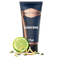 King C. Gillette Bartpflege Original-Rasiercreme, Feuchtigkeitsspendende Gesichtspflege für Empfindliche Haut und Ein Ergebnis auf Barber-Niveau — 175ml