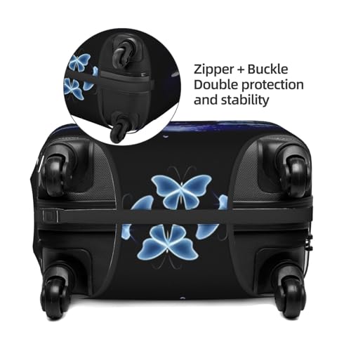 Spandex Travel Luggage Cover Printed Butterflies Dark Double-Sided Suitcase Protector Bag,Dust-Proof Cratch-Resistant Washable Suitcase Sleeve For Kid Adult,Small4
