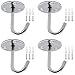 LumenTY 4 pezzi Inox gancio da soffitto gancio da incasso soffitto base rotonda gancio da soffitto per appendere lampada ventilatore da soffitto vestiti cestino piante attrezzi e zanzariera