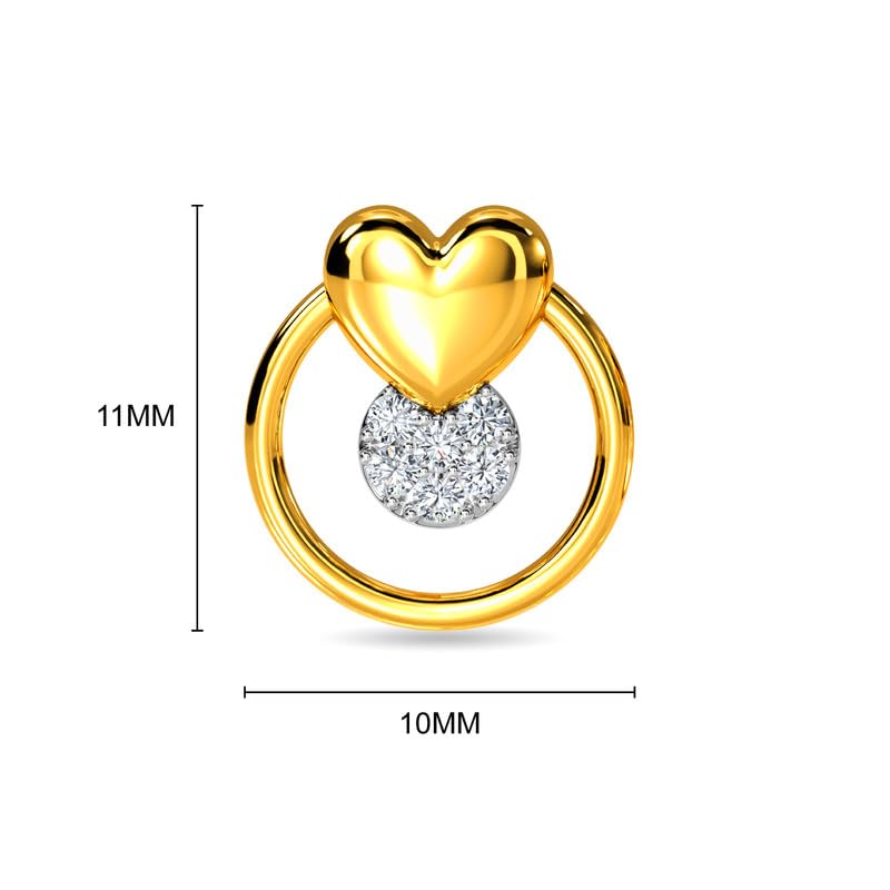 Image of KISNA JEWELS 18K BIS Hallmark Pure White Gold & SI Real Diamond Hearts Earrings For Women with Screw Back clouser