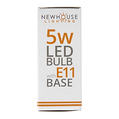 Newhouse Lighting 5-Watt (60W Equivalent) E11 Mini-Candelabra Base Led Bulbs, Halogen, Chandelier, Cabinet Lighting, 120V, 3000K, 450 Lumens, Non-Dimmable, 4-Pack, White (E11-5060-4) #TOP2