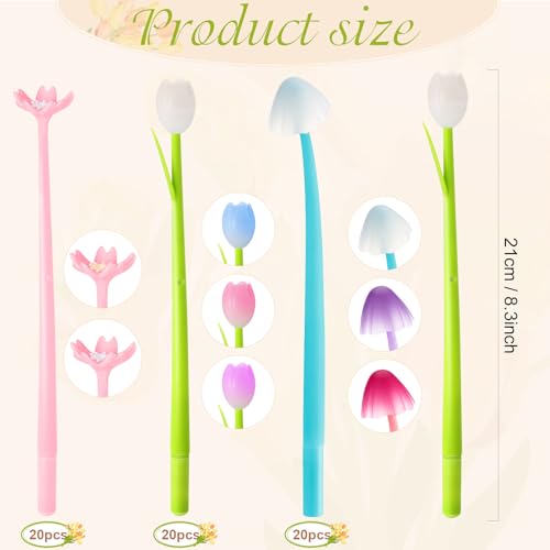 Bolígrafos Florales Cambia Color 60 Pzs Negra 0.5mm Gel miniatura 2