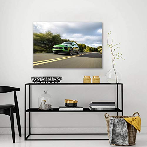 Impression toile SUV vert pour dynamiser un mur blanc de salon