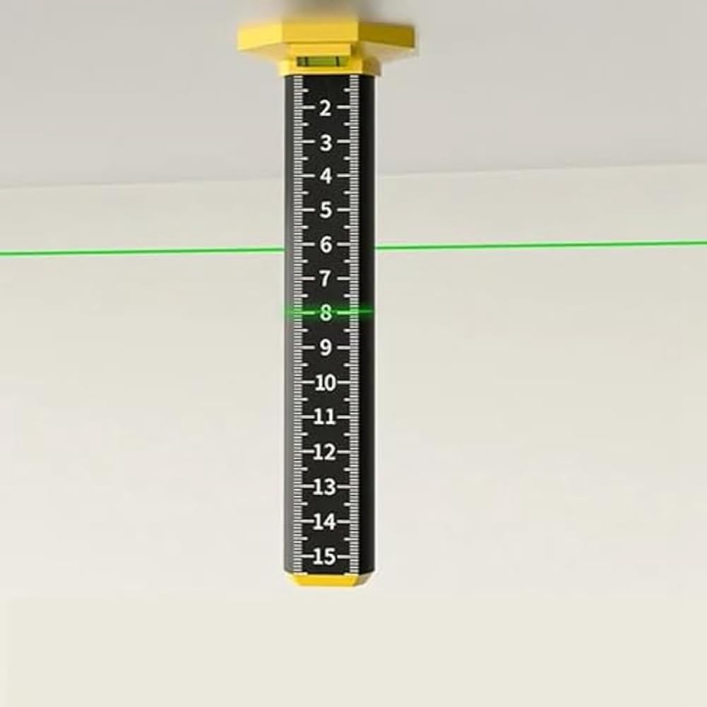Righello di altezza da 6 pezzi per piastrelle a soffitto e pavimento, strumenti per l'installazione di soffitti sospesi, piastra di destinazione con base magnetica
