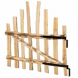 vidaXL Cancello della recinzione arcuato 100 x 90 cm, Porta ad arco, ingresso rustico, staccionata in legno resistente, barriera giardino all'aperto