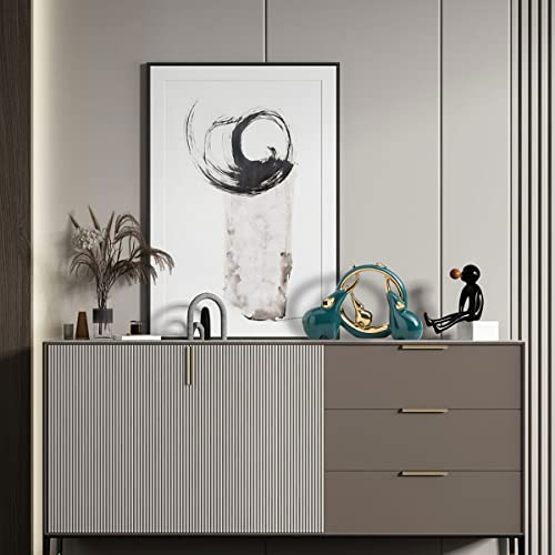 Qianling Elephant Decor - Ceramic Green Gold Round Elephant Statue, Elegant Elephant Figurines For Modern Home, Living Room, Office, Tabletop Decorations - Ideal For Decorating, Collecting, Gifting #TOP5