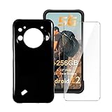 LYZXMY Funda para Unihertz TickTock-S + Protector de Pantalla Vidrio Templado Pelcula Protectora - Negro Carcasa Silicona TPU Suave Caso Case para Unihertz TickTock-S (6.54