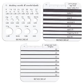 BENECREAT 3 Styles Acrylic Knitting Gauge Rulers, Square Knitting Tool ...